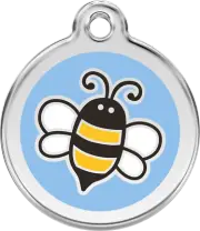 Stainless Steel Red Dingo Bumble Bee ID Charm Dog Tag Pink Blue Yellow