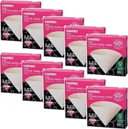 Hario 10 X V60 Size 01 40-Count Boxed Coffee Natural Paper Filters, 10 Boxed Value Set (Total of 400 Sheets)