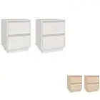 1/2x Solid Wood Pine Bedside Cabinet Side Table Storage Multi Colours vidaXL