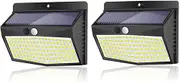 Litogo 2 Pack 138 LED Solar Wall Light for Fence Garden Yard Garage Cool White