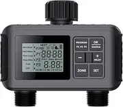 zolyet Sprinkler Timer 2 Outlets Automatic Watering System rigation Timer with Large Screen/Rain Delay/Anti-Clogging Filter/Child Lock Protection IP55 Water Timer for Garden Lawn Pool Black