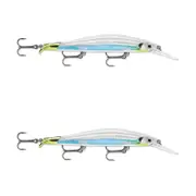 2x Rapala 12cm RipStop Shallow Jerkbait Hard Body Fishing Lures - Albino Shiner
