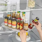 360° Rotating Lazy Susan for Refrigerator,Clear Rectangular Fridge Organizer Storage,Cabinet,Pantry for Applicable to Cabinet,Table,Pantry,Kitchen,Countertop