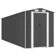Garden Shed Outdoor Storage Tool Workshop Sheds Steel Dark Grey 192x606x223cm