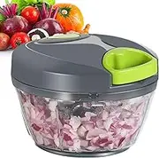 QIXIAOTOUQI Manual Food Processor Vegetable Chopper,Portable Hand Food Chopper Dicer Kitchen Multifunctional Onion Chopper for Veggies, Ginger, Fruits, Nuts, Herbs, etc
