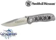 SMITH & WESSON EXTREME OPS 4" SILVER LINERLOCK FOLDING POCKET KNIFE SWAT CK105H