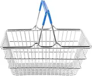 Totority Mini Shopping Basket Metal Wire Storage Organizer – Kids Pretend Play Grocery Basket, Toy & Craft Supply Holder Portable Desktop Decor