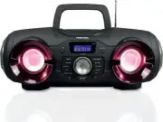 Toshiba Portable CD BoomBox with FM Radio, Remote & LED Lights