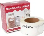 Dissolvable Canning Labels for Mason Jars, 1.125x2.25 in(28.57x 57.15 mm) Disso