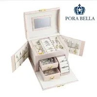 在飛比找momo購物網優惠-【Porabella】大容量皮革首飾盒 手提珠寶盒絨布盒飾品