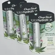 Chapstick Total Hydration Lot of 3 Chill Hemp Seed Oil Infused Lip Care Balm NEW
