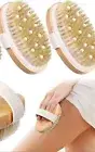 2 Pack Dry Brushing Body Brush, Natural Bristle Dry Body massage gift