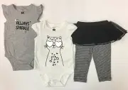 Carter's Baby Girls 3Pieces Always Sparkle/Cat Print Bodysuit and Tutu Pants Set