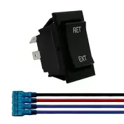 Momentary Reverse Polarity Rocker Switch 20A, 12V DC On-Off DPDT - 4 Pin