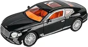 Scale Finished Model Car 1/24 for Bentley Continental GT Scale Finished Sports Car Model Die-cast Vehicles with Pull-back Miniature Replica Car(Black)