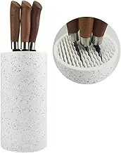 Universal Freedom Knife Storage Stand, Multi-Functional Knife Block Holder, PP Resin Round Knife Holder, Unique Design Slot to Protect Blades Detachable for Easy Cleaning (White Snowflake Dots)