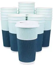 To Go Coffee Cups With Lids - 22 oz Disposable Coffee Cup With Lid (50 Set). ...