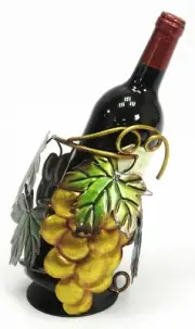Grape Leaves WINE BOTTLE rack HOLDER Sculpture Stand