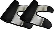 TOMVAES 2 Pack Thigh Trimmers,Adjustable Restraint Strap,Thigh Shaping Belt,Wrap Sauna Trainer, Upper Leg Wraps,Support Hamstring Compression Sleeve,for Sports,Workout Black and Silver