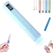 Glonailstickers Finger Nails UV Light, Glo Nail Stickers Kit with UV Light, Handheld UV Light for Gel Nails, Cordless UV LED Nail Lamp, Portable Mini Nail Dryer for Home Personal DIY (Blue)