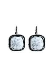 Stone Square Ball Edge Hook Earring--ADO-AEC-6506