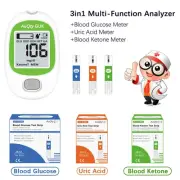 Glucose Ketone Uric Acid Blood Meter Monitor Diabetes Gout Ketogenic Test -