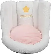 Floor Chair with Back Support Chair Cushion Anti Slip Cute Soft Comfort Velvet Floor Pillow Seating for Office Kids (白)