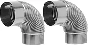 SHINEOFI 2pcs Stainless Steel Elbow Pipe for Chimney Flue Efficient Exhaust for Water Heaters and Stoves Streamlined Installation and Versatile Application