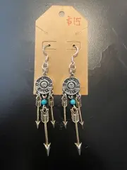western shotgun shell and turquoise western earrings
