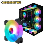 在飛比找Yahoo!奇摩拍賣優惠-熱銷 Coolmoon 140mm 一臺 PC 風扇 A-R