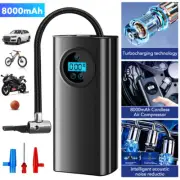 8000mAh Car Tyre Inflator 12V Air Compressor Electric Pump Cordless Rechargeable