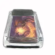 Glass Square Ashtray Dragon Design-009 Custom Game of Thrones Fantasy Mythology