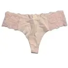 NWT AERIE Thong Sz M-L-XL Pink Silky Lace
