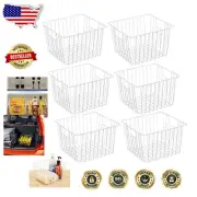 Stylish Set of 6 Deep Wire Storage Baskets for Kitchen and Freezer Organization