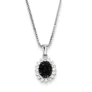 Sterling Silver Black and White Diamond Pendant
