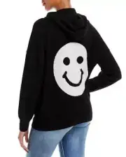 Aqua Cashmere Smiley Intarsia Cashmere Hoodie L142626 Women’s Size M
