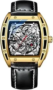 [DAXIAOYU] Creative Barrel Shaped Dial, Fully Automatic Men's Mechanical Watch, Waterproof and Luminous Men's Hollowed Out Business Mechanical Watch