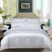Bedding King 500TC Jacquard 3 Pcs Comforter Set Design - Damask White Double