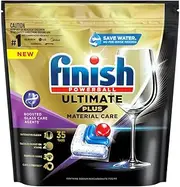 35pc Finish Powerball Ultimate Plus Glass Material Care Dishwasher Tablets