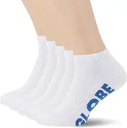 [Globe] Men's Stealth Pack Ankle Socks 5 Pack Cotton Nylon Elastane White