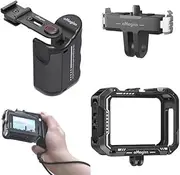 Coyktonty Camera Grip Holder Set (Camera Grip/Cage/Adapter) for Insta360 Ace Pro2/Ace Pro/GoPro Hero 13 12 11 10 9/DJI Action 5 Pro/4 3 with Shutter Button (for Hero 13 12 11 10 9)