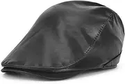 [LAIFEKE] Genuine Sheepskin Men's Flat Cap Leisure Duckbill Cap Windproof Newsboy Hats
