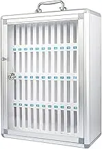 Cell Phones Storage Cabinet,Aluminum Alloy Phone Storage Box,Easy-to-Carry Mobile Phone Storage Box,Mobile Phone Safe Box for Corporate Meeting Rooms,Large Space (Color : Silver, Size : 48)