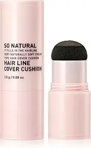 [So'natural Powder4room] Hairline Cover Cushion, Dark Brown, 2.5g | Soft Cream Jelly Texture | Hairline shadow powder | Hairline Cushion | Cover-up Cushion