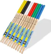 6 Pairs Drum Sticks 5A Non-slip Maple Drumsticks Drum Accessories Multi Color Wood Tip Drumstick for Students Adults Beginners and Kids