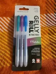 Sakura Gelly Roll Retractable Medium Point Pens 3/Pkg-Metallic 50602