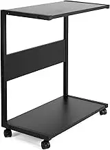 VIVO Mobile PC Cart with Storage, 2-Tier Shelf CPU Holder, Fits Oversized Gaming PC’s, Printers, Gaming Systems, and More, Computer Tower Floor Stand with Wheels, Black, CART-PC03