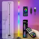 122cm RGB LED Corner Floor Lamp Ambient Light App RF Dimmable Music Sync Lamp