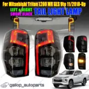 Smoked Black Tail Lights LED for Mitsubishi Triton MR 2018 Onwards Taillights