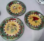 Lenox Bird Dinner Plates Winter Greetings Everyday Goldfinch Cardinal Chickadee